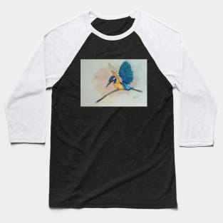 Blue Kingfisher, bird art print, Kingfishers Baseball T-Shirt